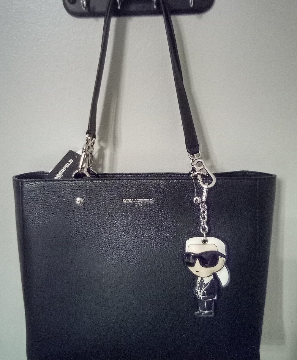 Karl Lagerfeld: Black Satchel w/Keychain